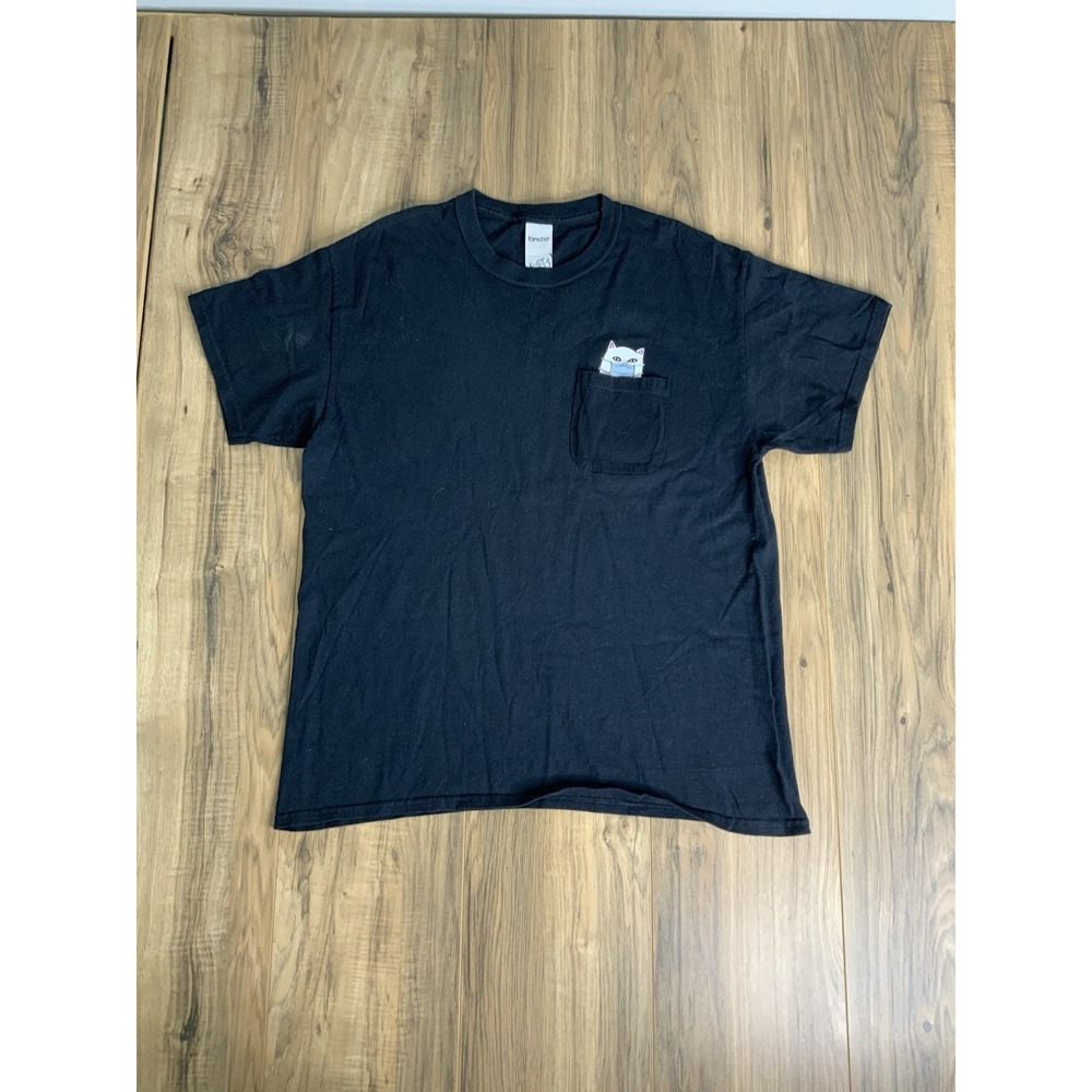 Ripndip Men's T-shirt Large Short Sleeve With Graphic‎ Pocket Black